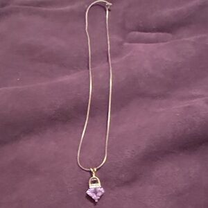Elegant Necklace with Purple Pendant
